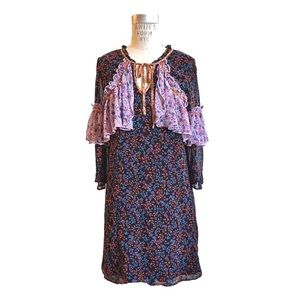 NEW/ Sui by Anna Sui Falling Leaves Mini Shift Dress Orig$260 Size S